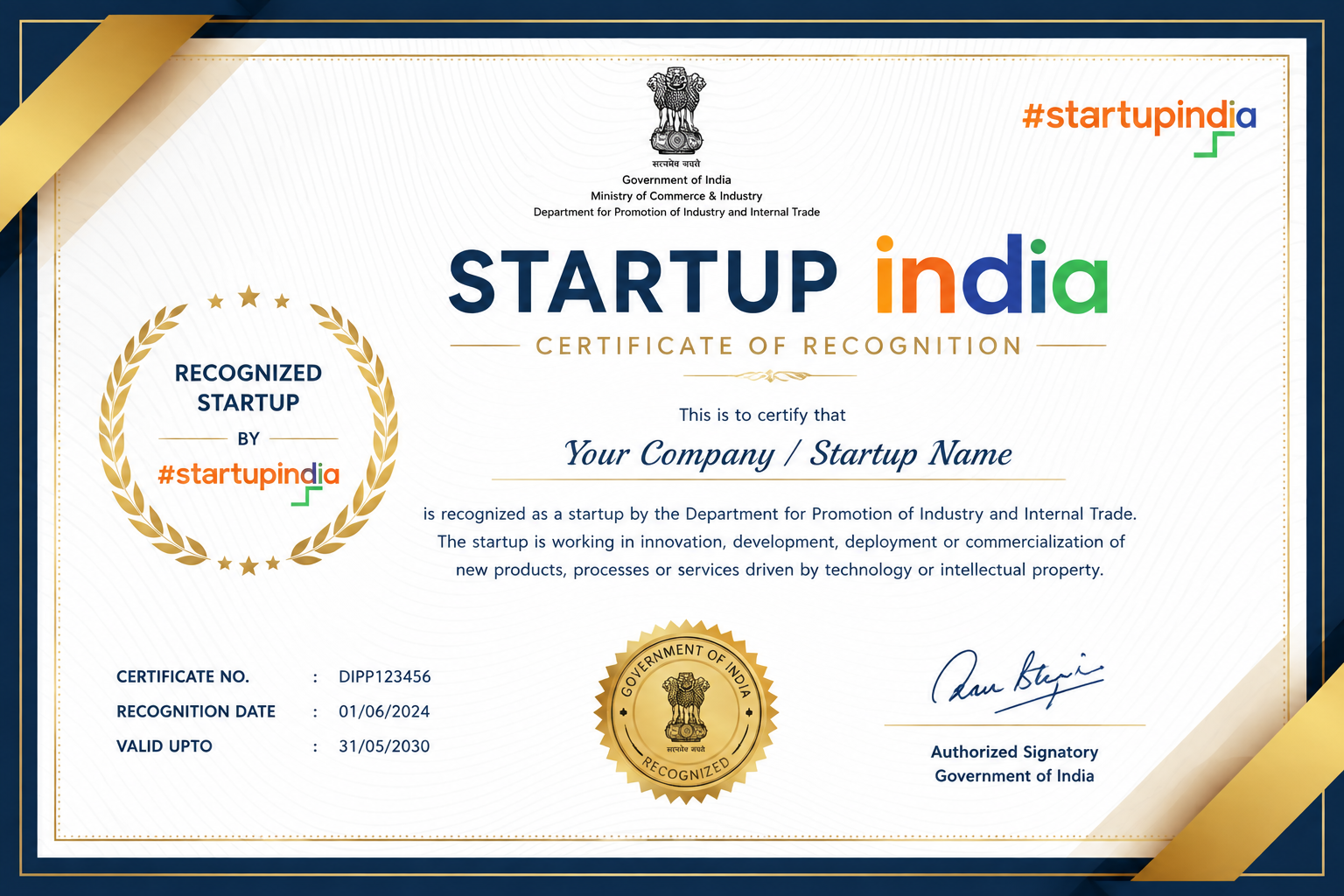 Startup India Certificate